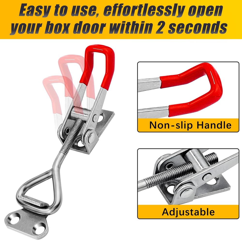 houya 2 Pack Toggle Latch Clamp 4001 Adjustable 304 Stainless 4001, Silver