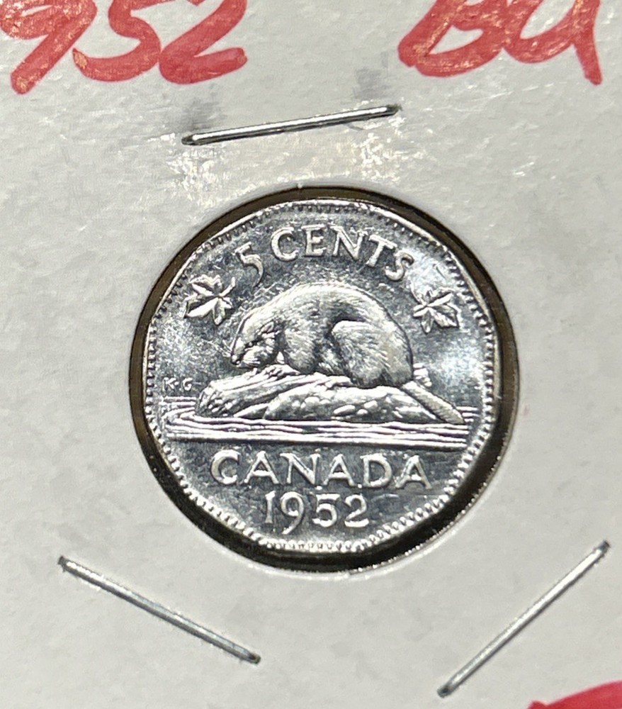 Canada 1952 5 Cents, Near Gem Uncirculated (C101)