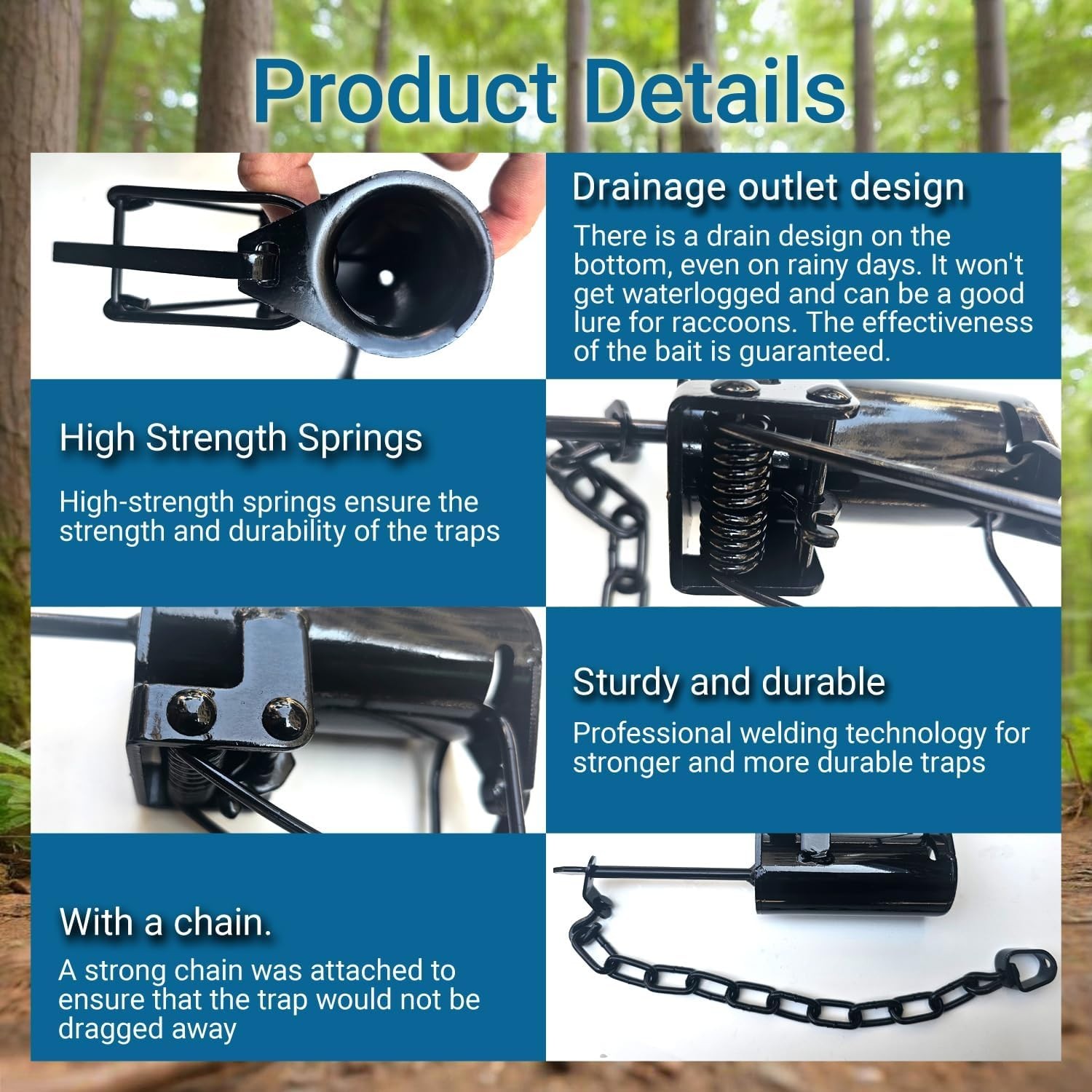 (3 Pack) Dog Proof Raccoon Traps - DP Coon Traps - Back Yard Raccoon Traps