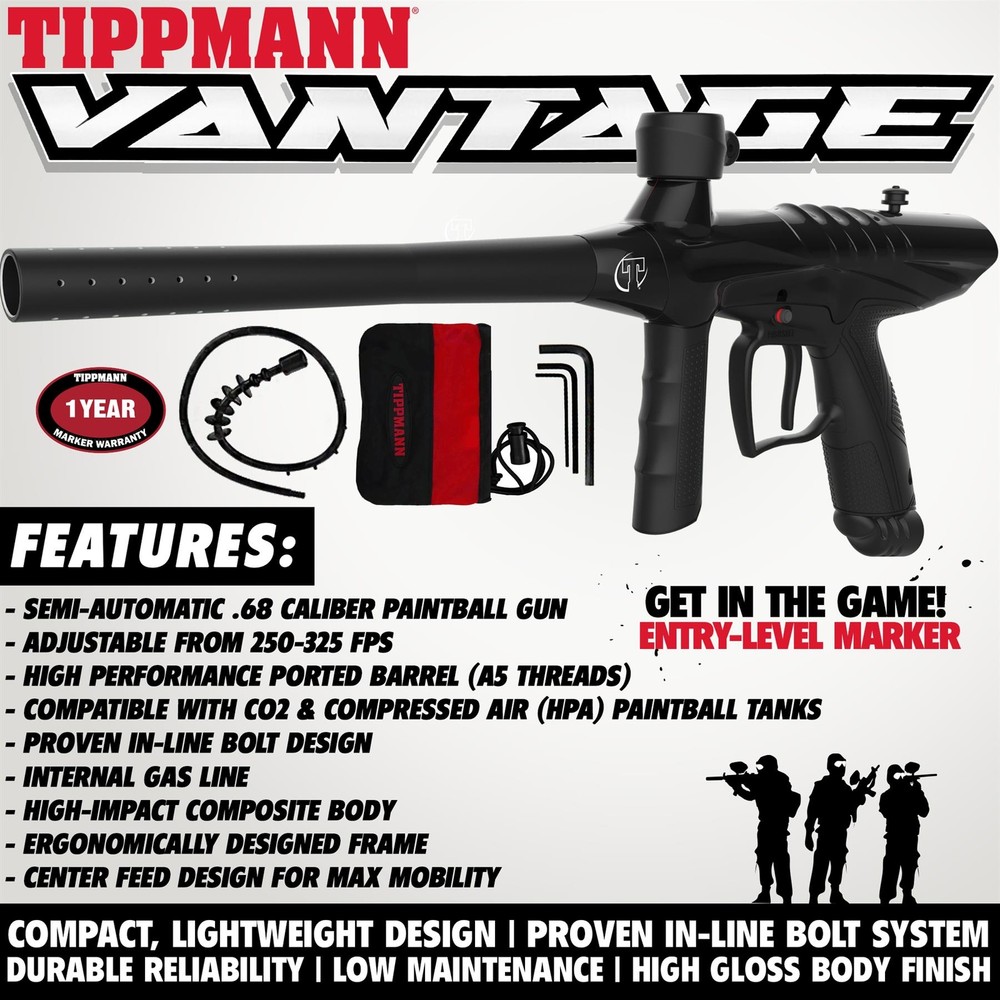 Maddog Tippmann Vantage Protective CO2 Paintball Gun Marker Starter Package