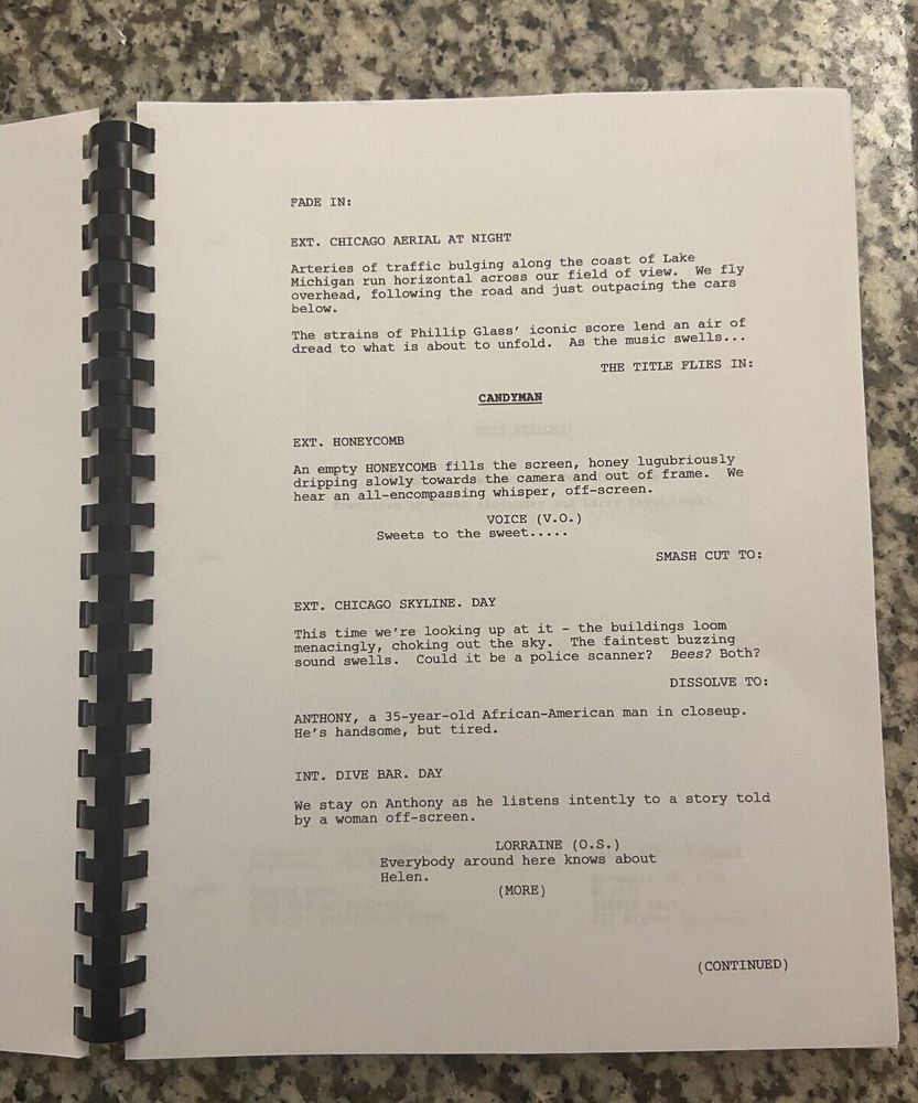 Candyman (2021) Horror Movie Script Reprint Full Screenplay unsigned