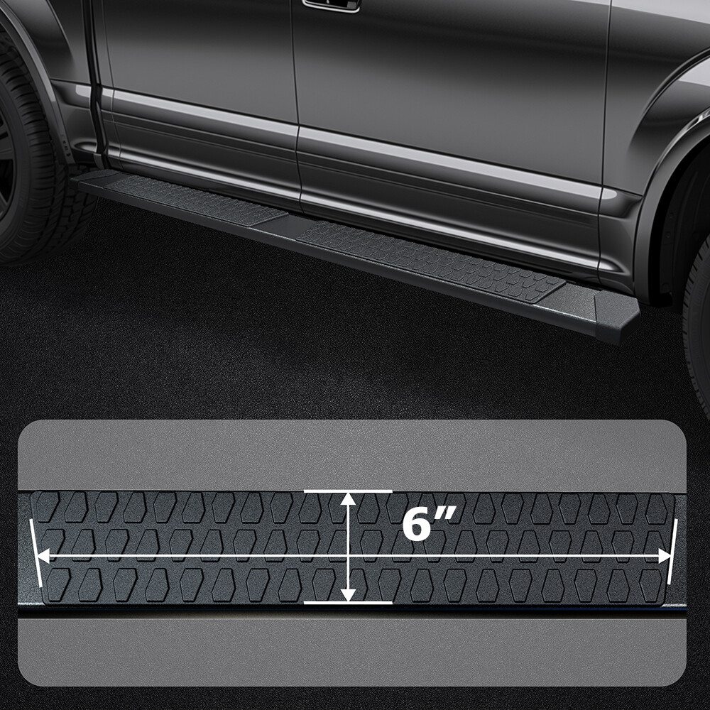 6" Running Boards For 2019-2025 Silverado/Sierra Crew Cab Nerf Bars Side Steps