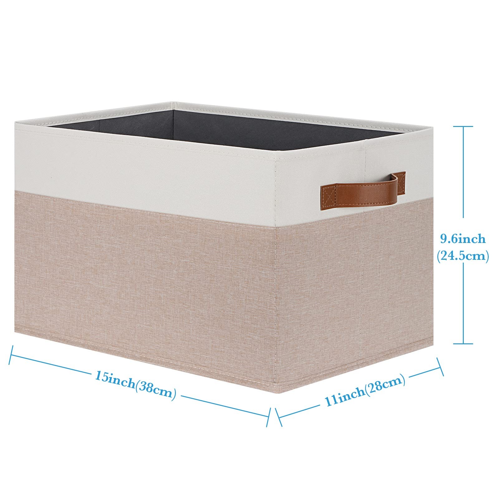 PFFVRP Large Fabric Storage Bins, Foldable Fabric Storage Baskets for Shelves...