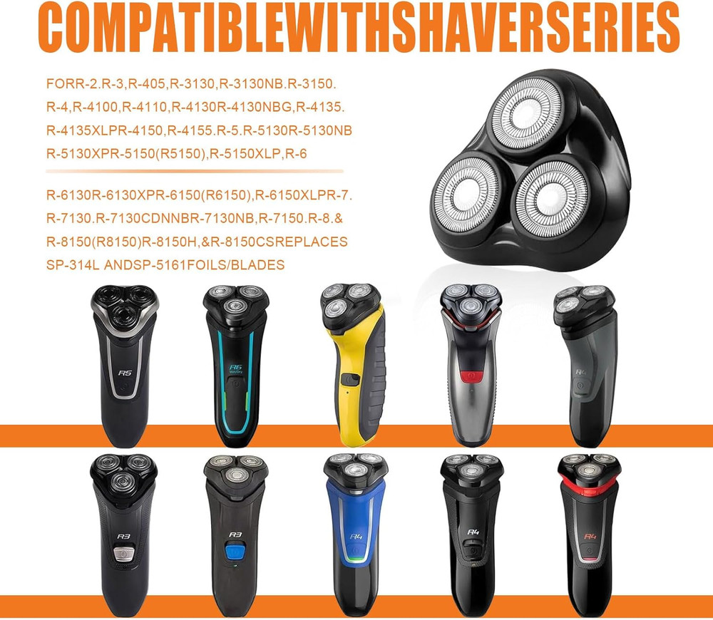 2PACK（Black） Universal Rotary Replacement Shaver Head,Compatible with Remington