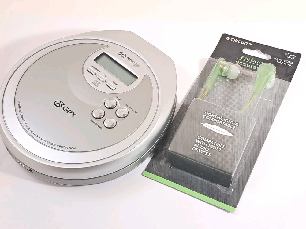 GPX Portable CD Player C3972 60 Second ESP Programmable