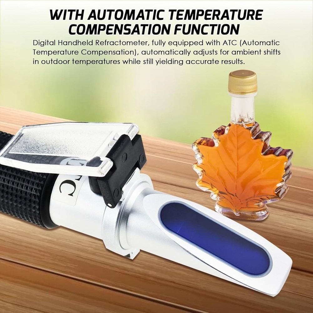 Portable 0-10% Brix Refractometer for Precise Sugar Content Testing & LED Light