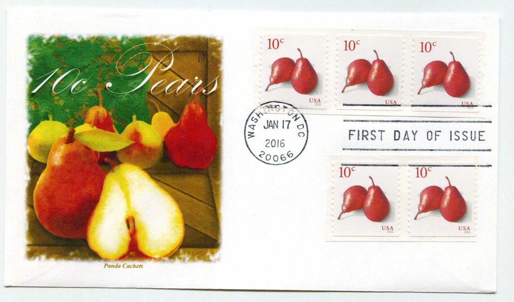 5039  10c Pears, (3+2) Panda Cachets FDC