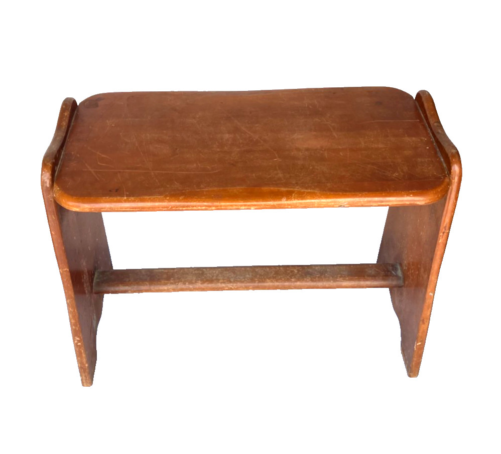 Antique Solid Wood Stool Bench Vintage