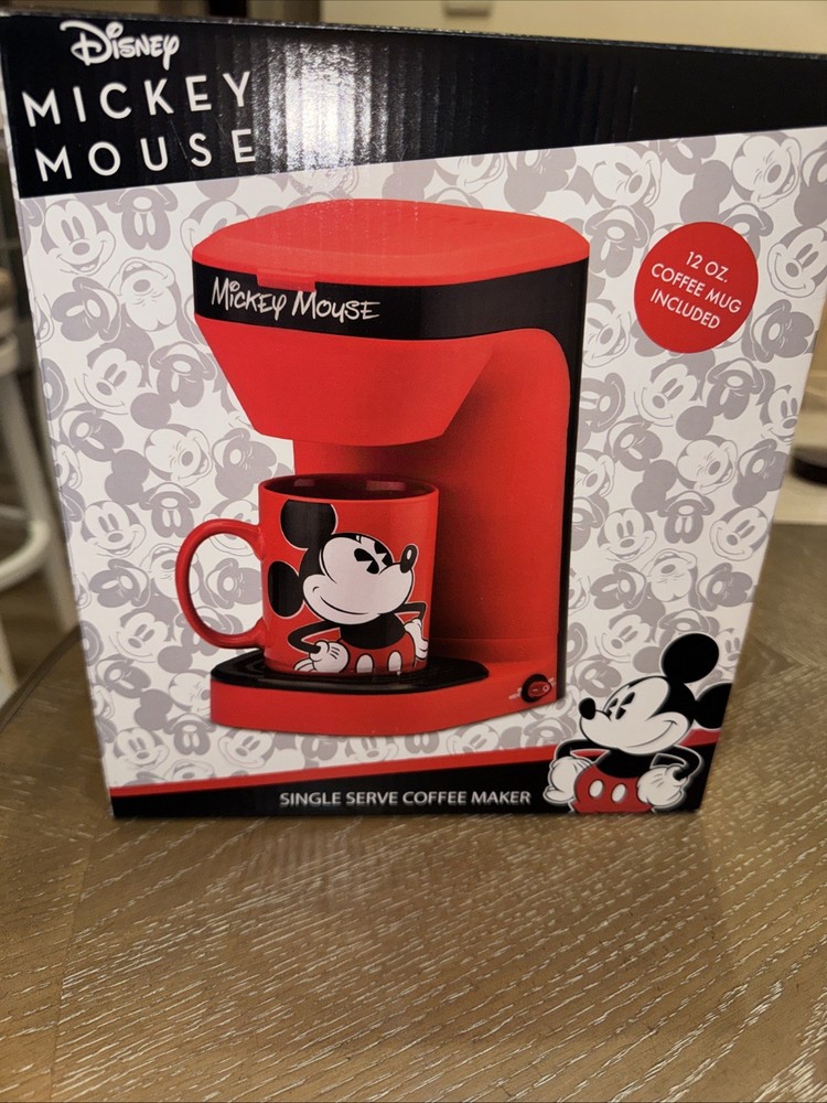 DISNEY Mickey Mouse Single Serve Coffee Maker Includes Mug New in Box
