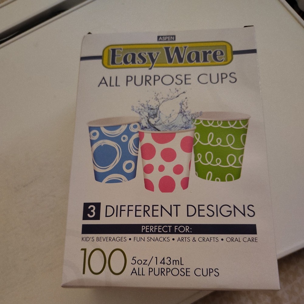 Aspen Easy Ware All Purpose Cups. 100. 5oz Cups.