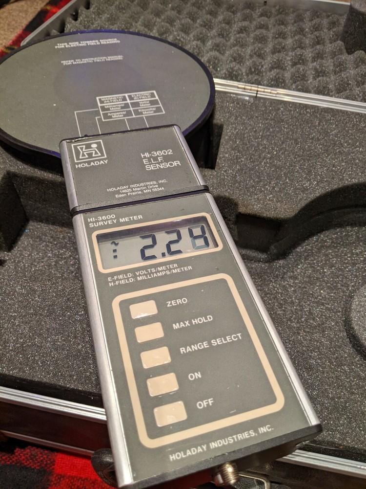 Holaday HI-3600 + 3602 Survey Meter with ELF Sensor VDT Sensor w/ Case
