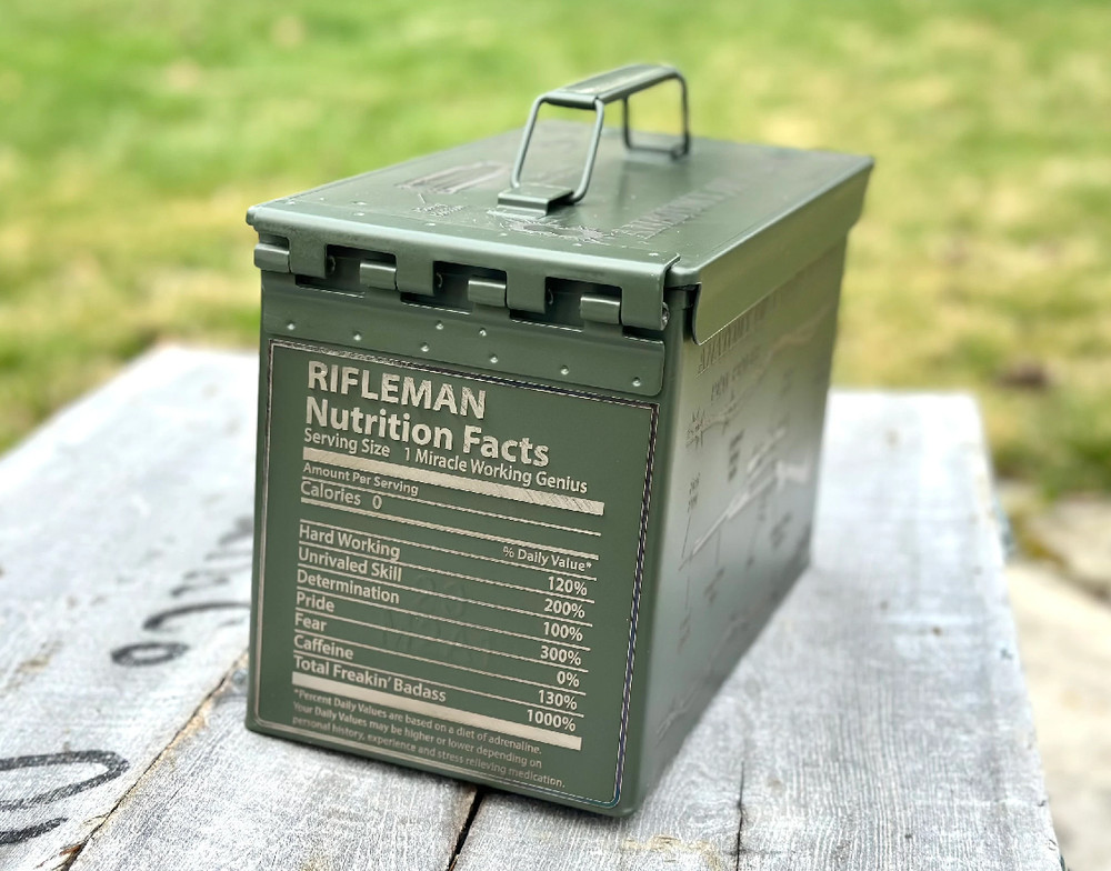 Personalized Laser-Engraved 50 Cal Ammo Can – Rifle theme
