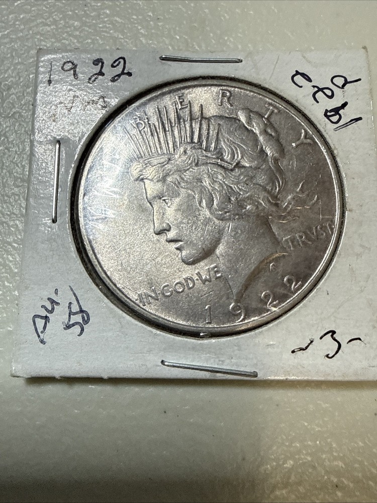 1922 Peace Dollar In AU Condition