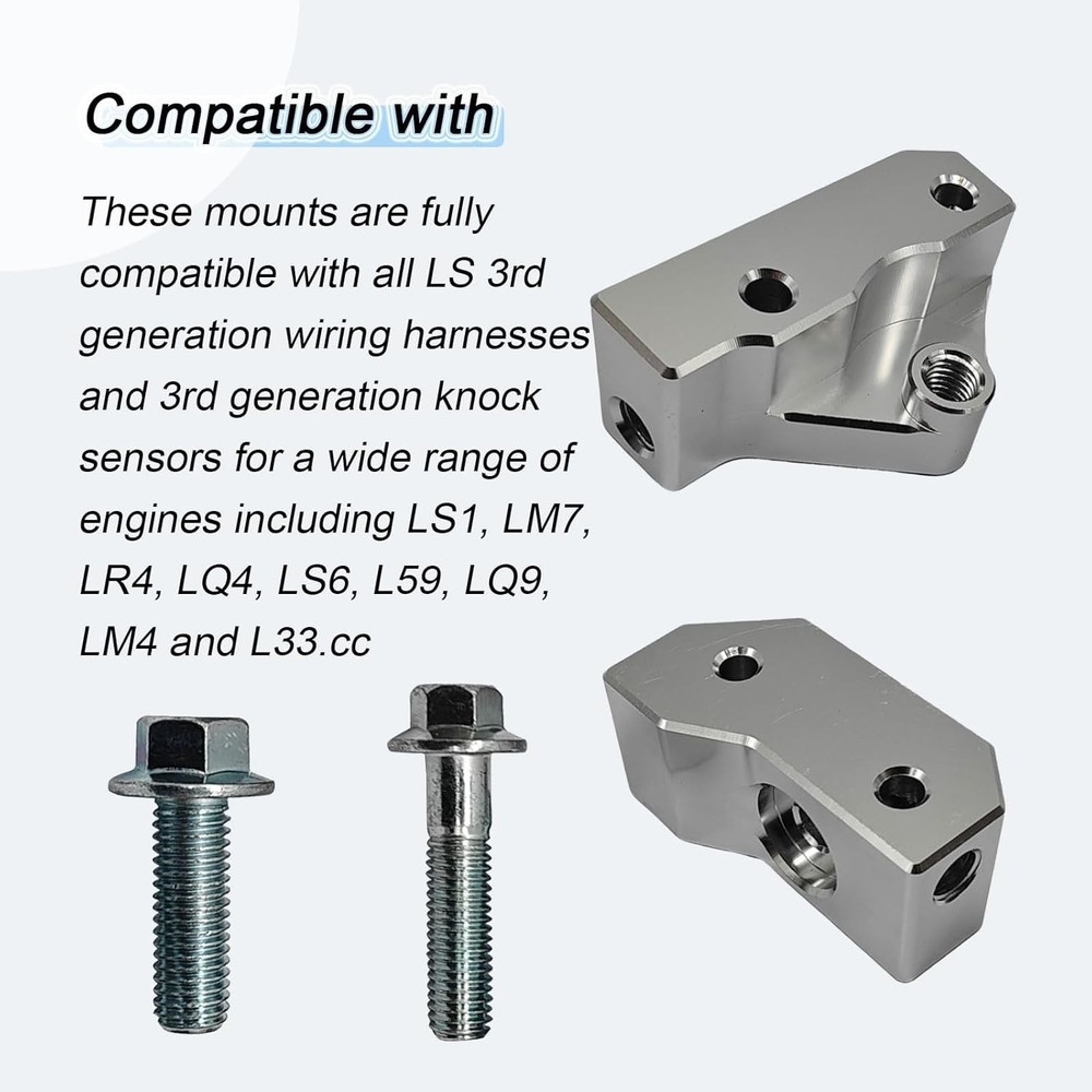 Knock Sensor and Hardnesses Relocation Bracket Kit for GM LS Gen 3 Engines LS...