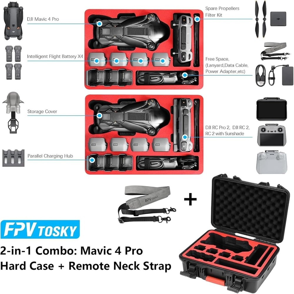 Hard Case with Controller Lanyard for DJI Mavic 4 Pro Creator/Fly More Combo....