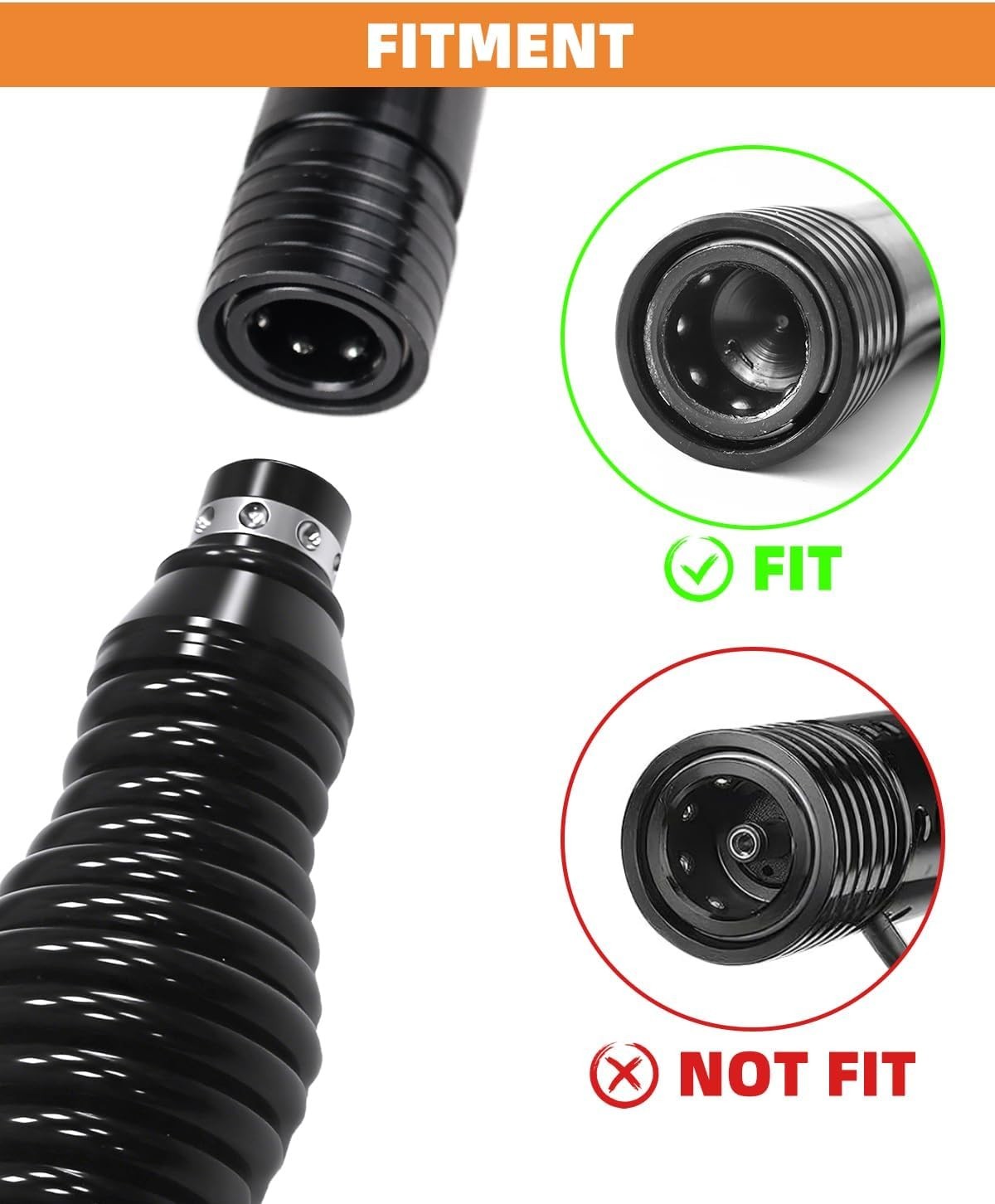 2X LED Spiral Whip Light Spring Base Mount Quick Release Antenna Kit ATV UTV RZR