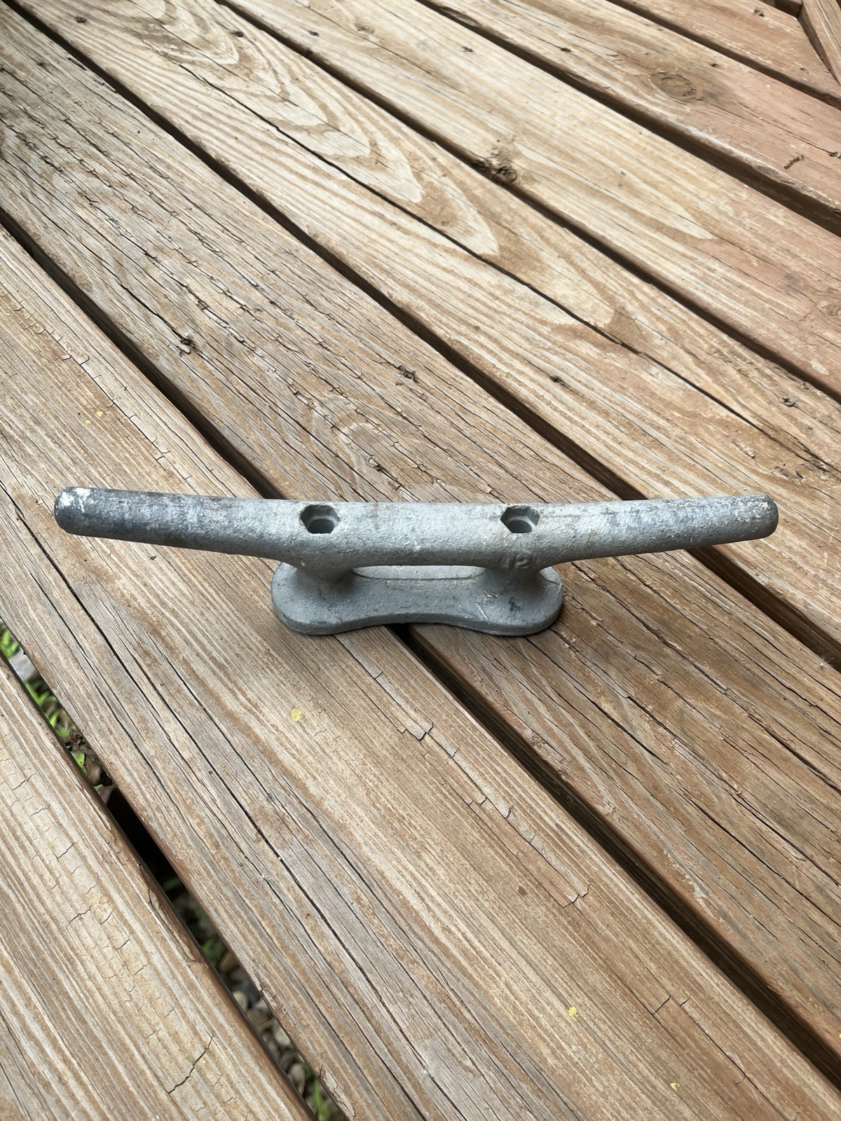 12"  Iron, Boat Dock Cleat, Galvanized, used