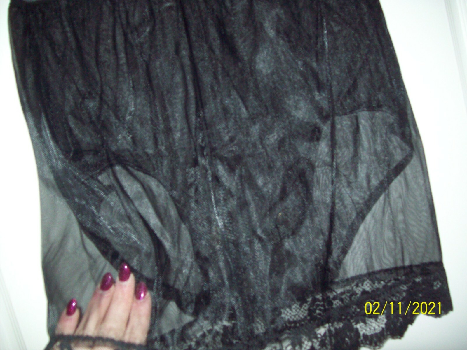 BLACK Sheer SLIP & PANTY COMBO - Men & Women * 28-42 Waist * Slip Length 18"