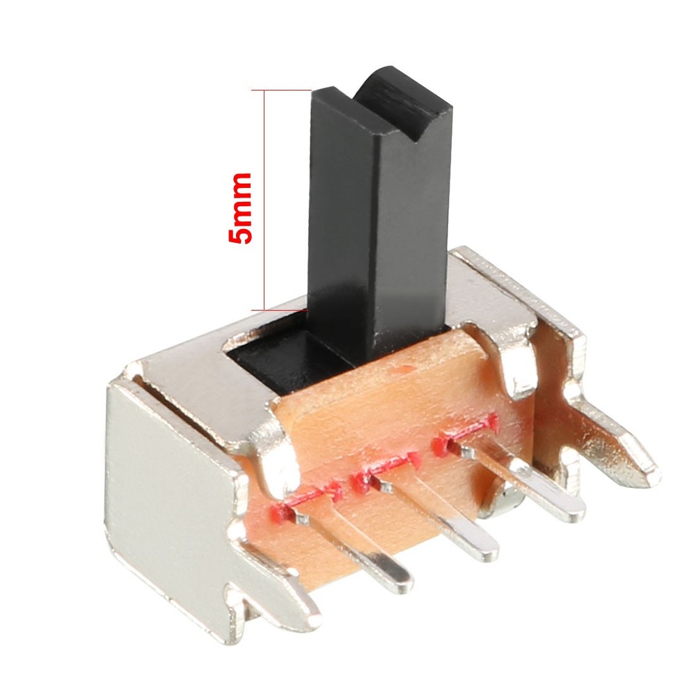 20Pcs 5mm Horizontal Slide Switch SPDT 1P2T 3 Terminals PCB Panel Latching