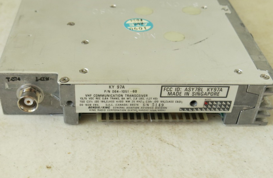 Bendix King KY 97A VHF Com Radio - Needs Repair
