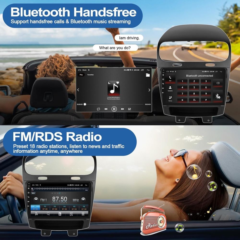 For 2012-2020 Dodge Journey Apple Carplay Car Stereo Radio GPS Android 15 2+64GB