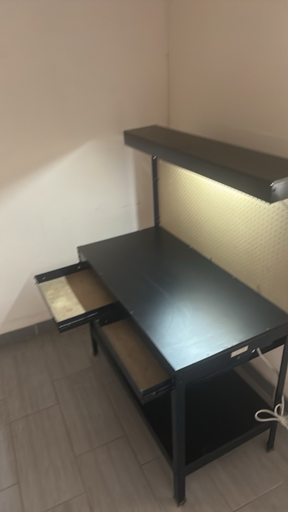 Black metal prebuilt YUKON workbench with light. Read Description.