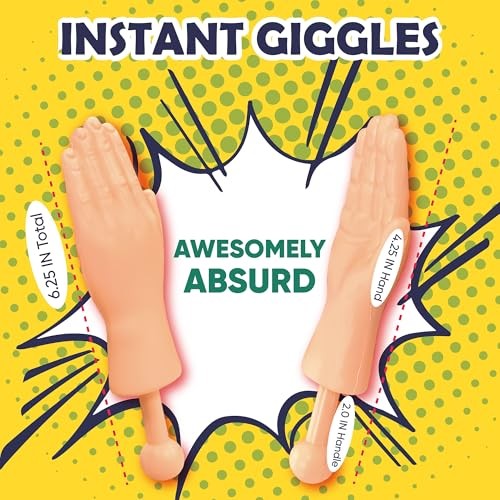 DR DINGUS Tiny Hands (1 Pair) - Mini Hand Stick Puppet - Pocket Sized Hilarity