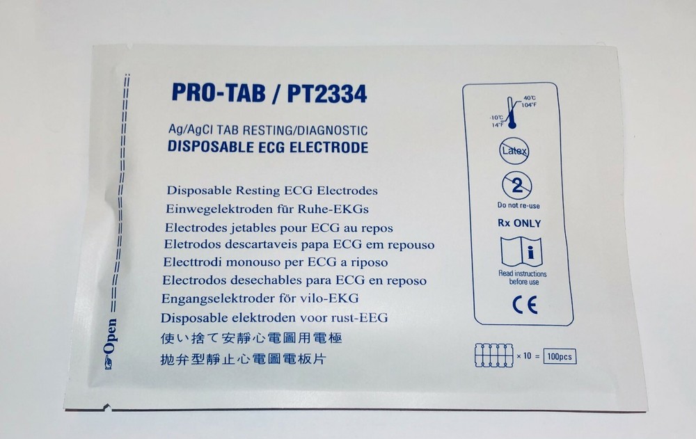 BIO PROTECH, PRO-TAB DISPOSABLE ECG PADS PT2334, 100PS/PACK