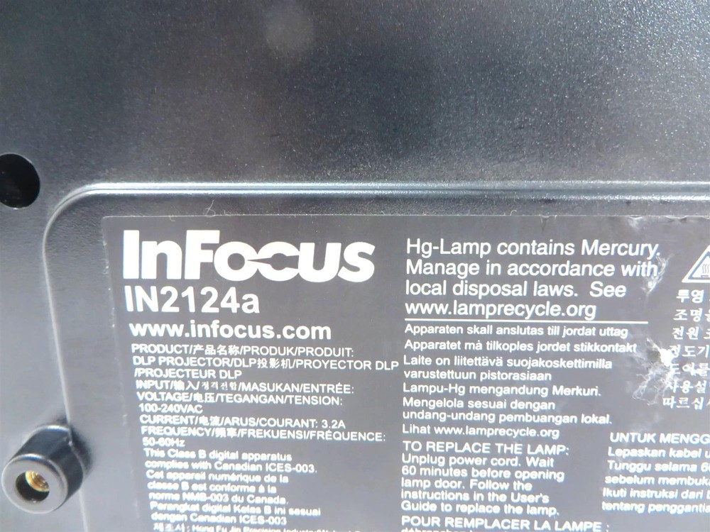 InFocus IN2124a DLP Projector - HDMI - Lamp runtime : 2810 hours