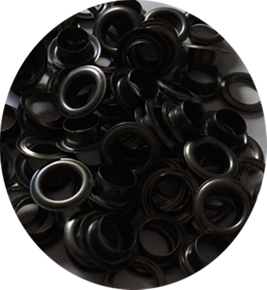Solid Brass Grommets Eyelets 100 Pack (3/8"(10X16.5), Gun Black)