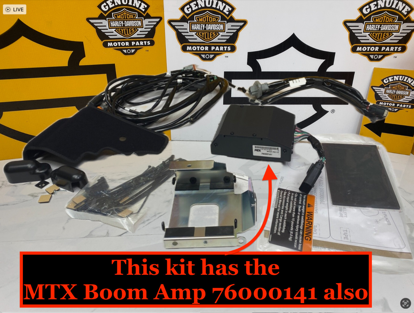 MTX Boom '06-'13 OEM Harley Touring Amplifier Audio Saddlebag Speaker Wiring Kit