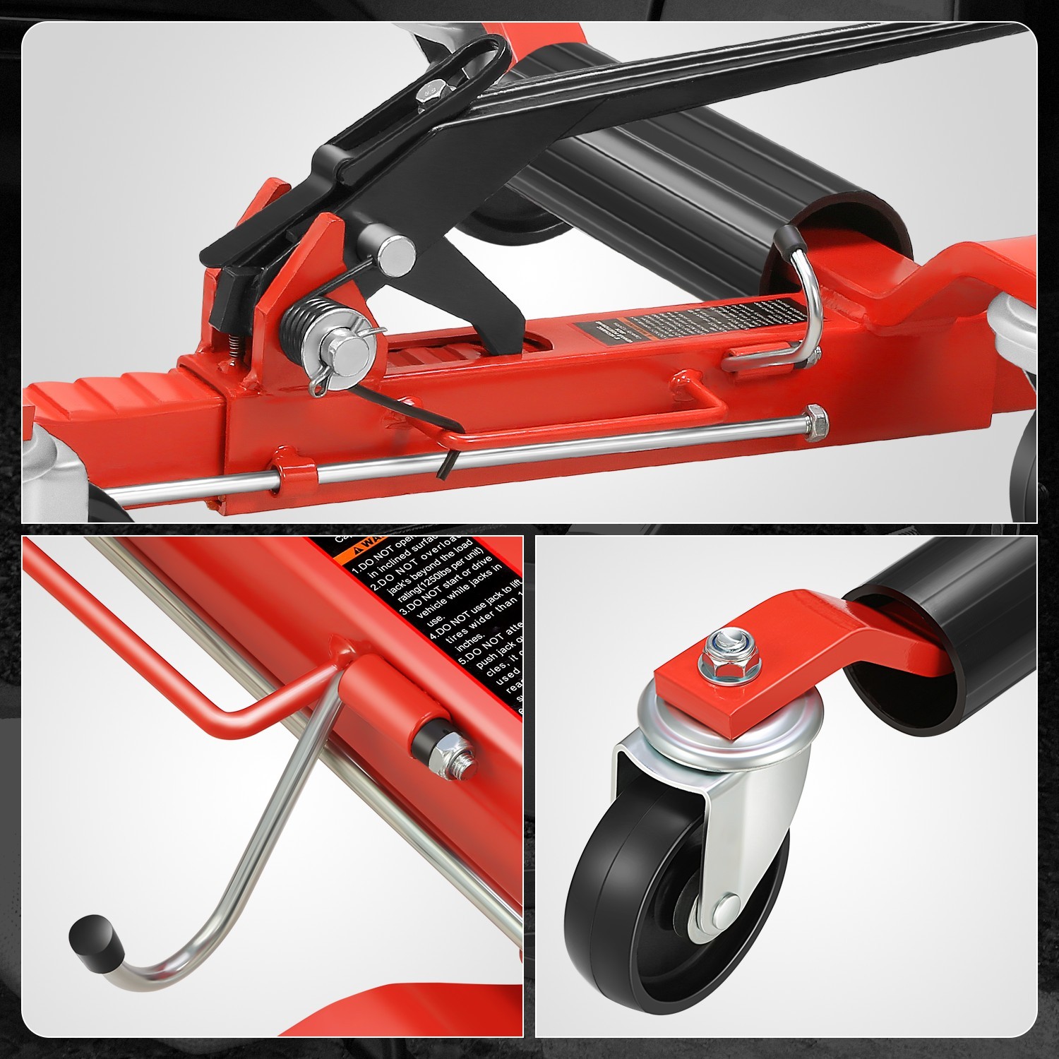 2X Heavy Duty 9" Ratcheting Wheel Dolly Tire Jack Lift Car Positioning 2500 LBS