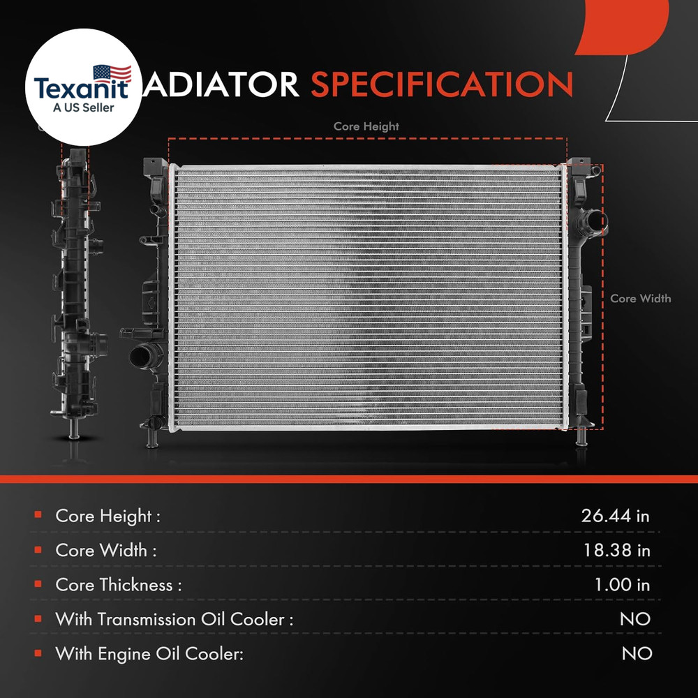 Engine Coolant Radiator Assembly Compatible with Land Rover Range Rover Evoque,