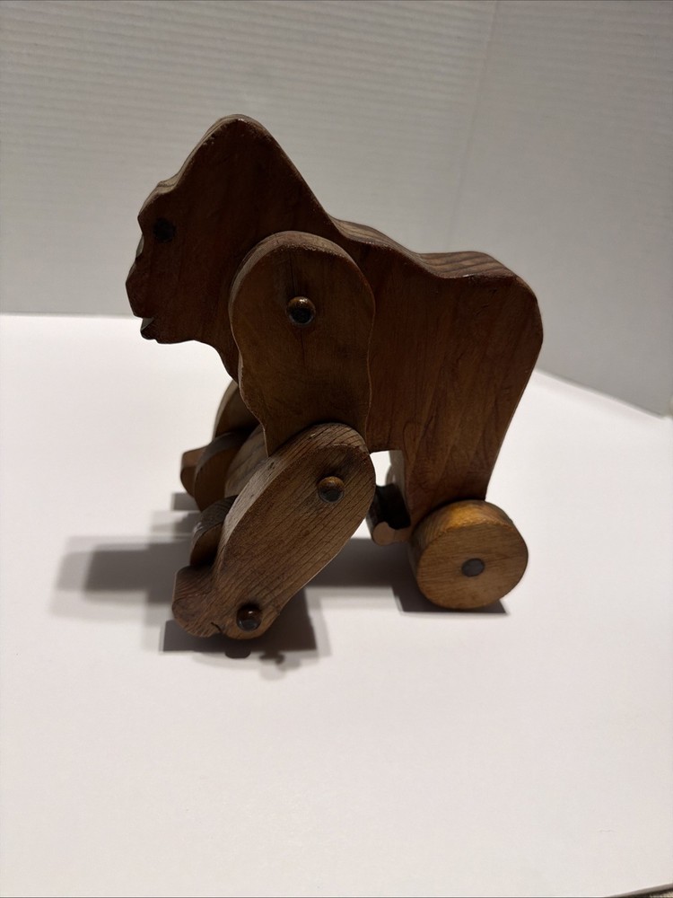 Vintage Handmade Gorilla Pull Toy Folk Art Toy