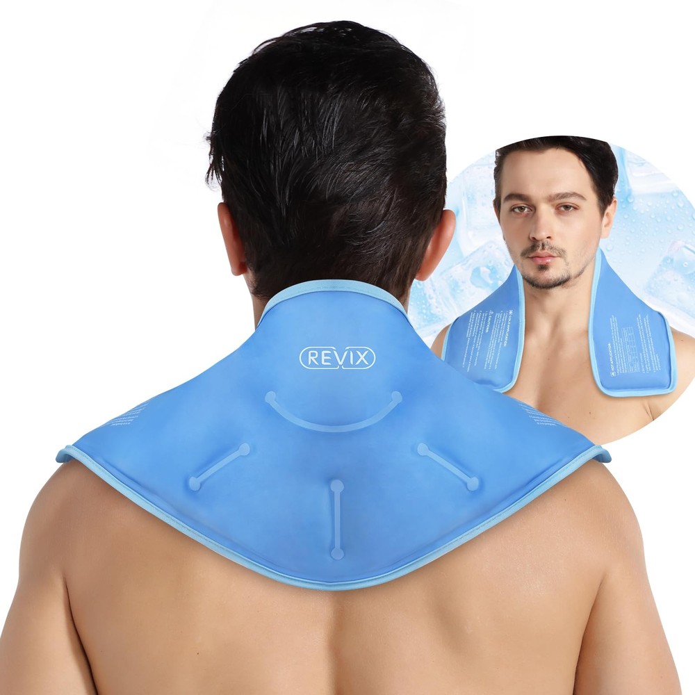 REVIX Neck Ice Pack Wrap – Reusable Hot Cold Gel for Large, Blue