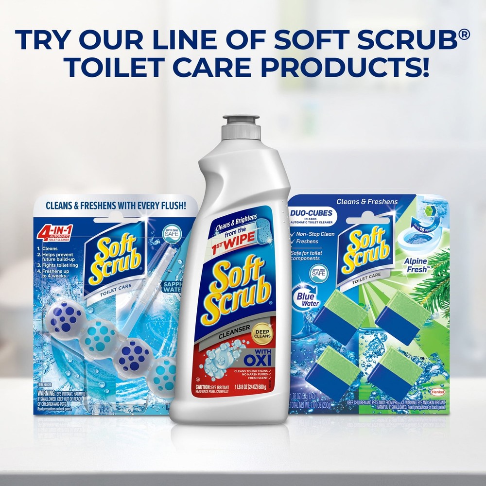 (2 Pack) Soft Scrub Multi-Purpose Cleanser with OXI, Surface Cleaner, 24 Ounce