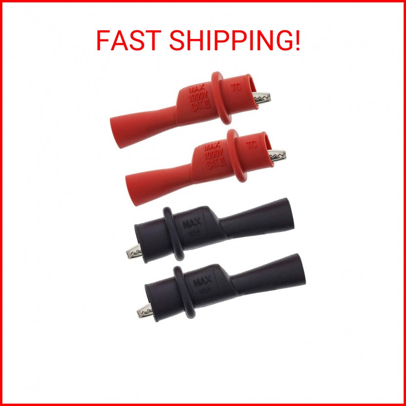 Replacemen Push-on Alligator Clips for Multimeter Test Lead,4 Pcs (4 PCS)