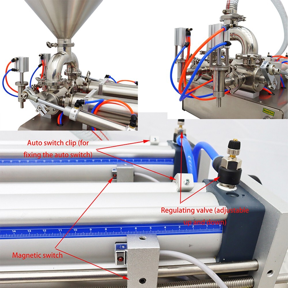 100ml-1000ml Two Nozzle Paste & Liquid Dual Purpose Filling Machine 110V