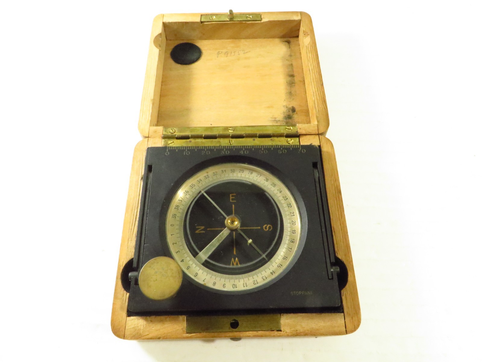 Antique Stoppani Engineering / Transit Compass in Wood Box