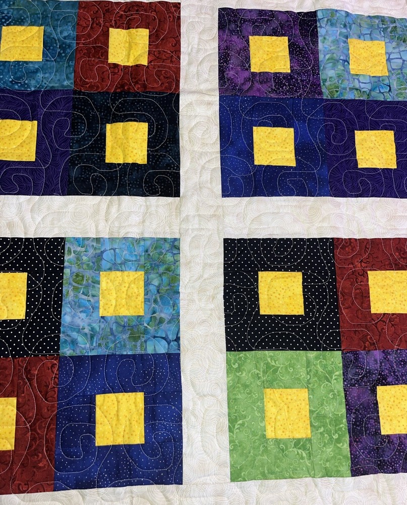 Handmade Quilted Throw Blanket 48” Square