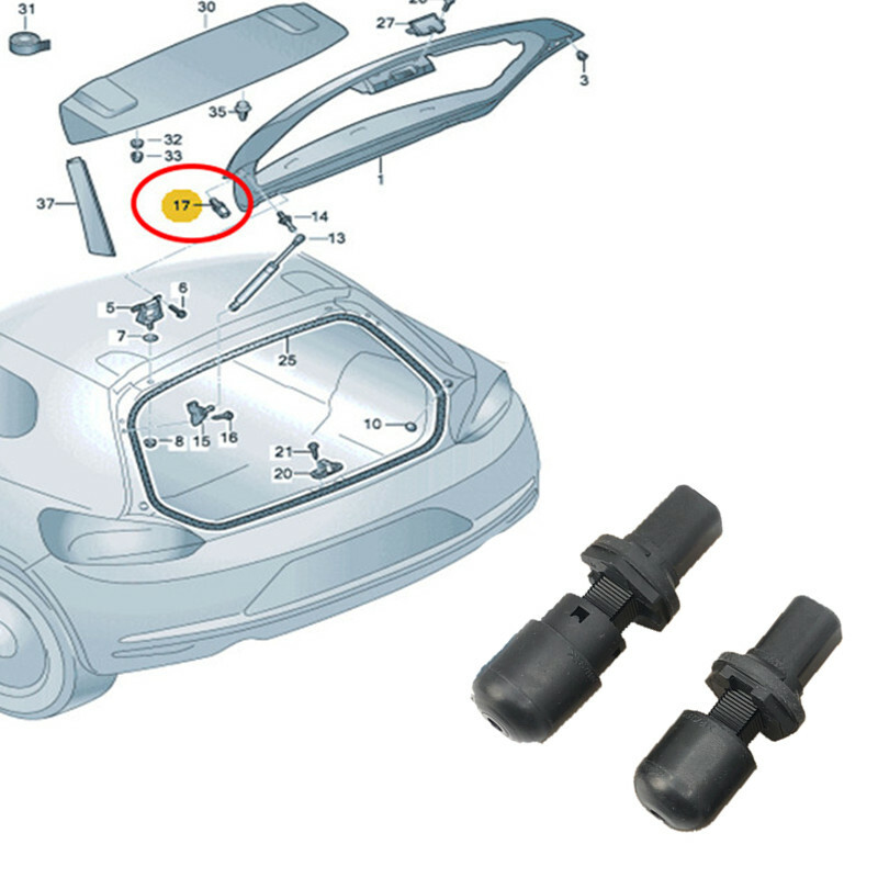 2 Genuine Compression Stop Buffer Tailgate Adjustable For VW Scirocco 1K8827761D