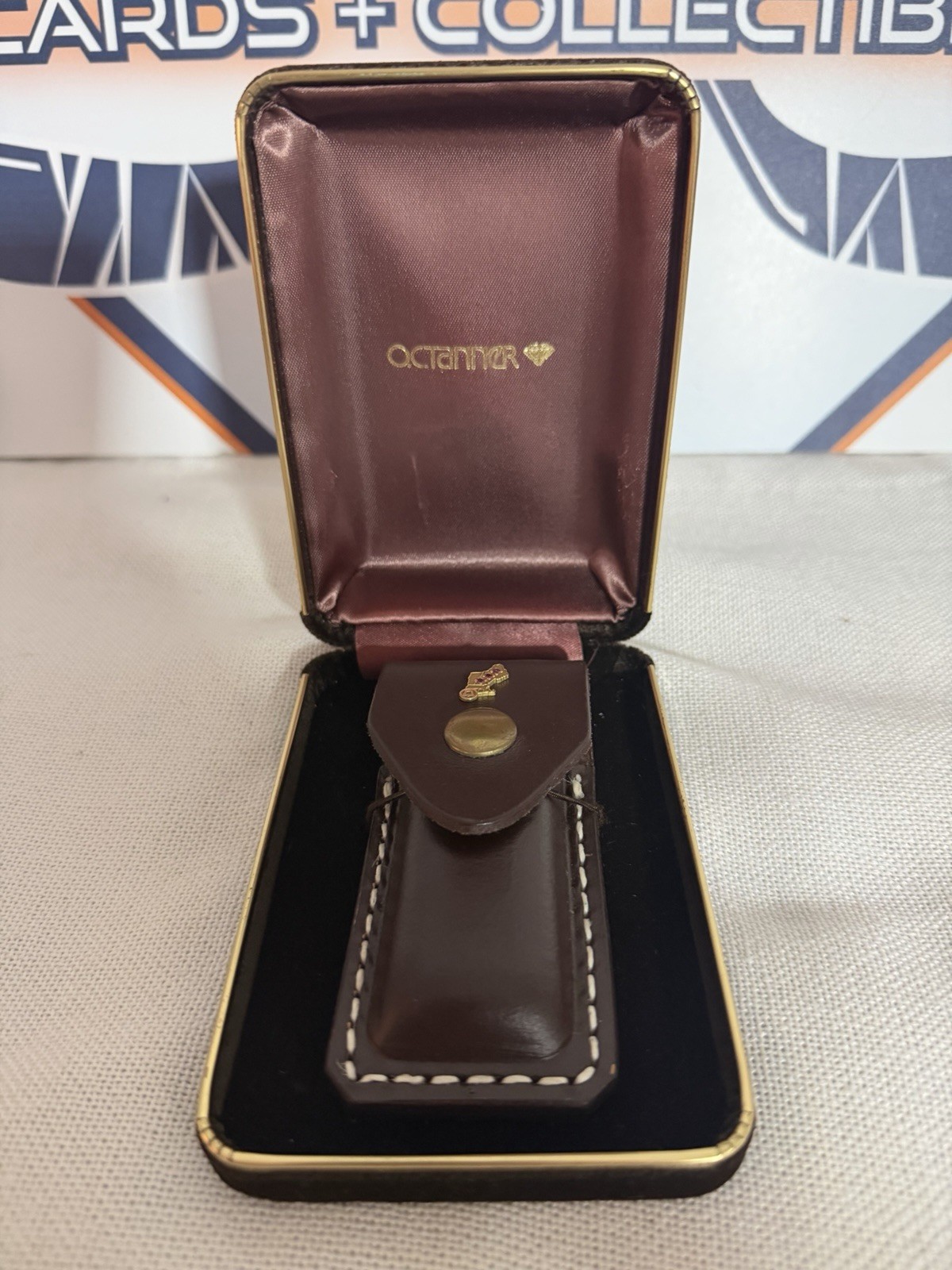 Vintage GERBER Portland OR USA Folding Lockback Knife w/ Sheath & Box Brass/Wood