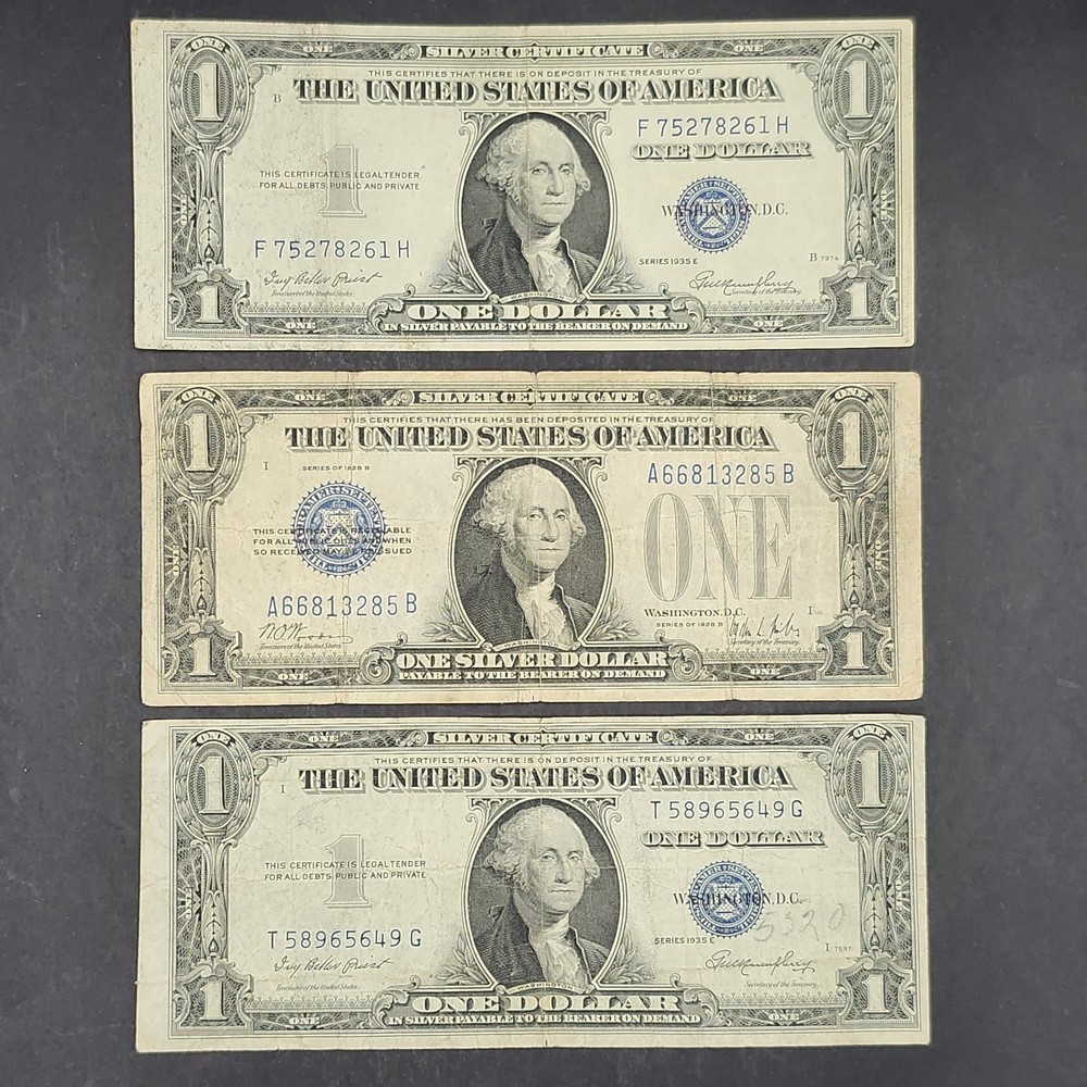 One Dollar Silver Certificate 1 1928B Funnyback 2 1935E