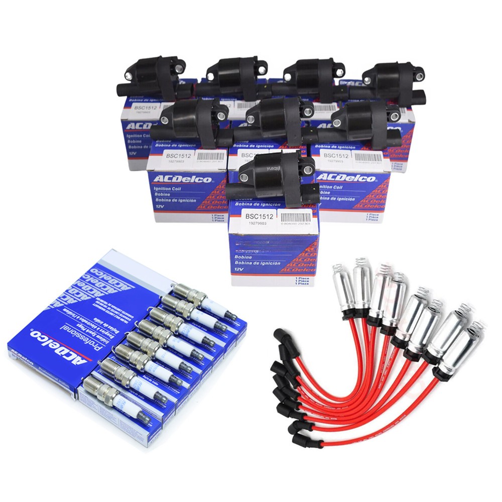 Genuine UF414 8p Ignition Coils+Spark Plugs+Wire For GMC Chevy SilveradoTahoe u,