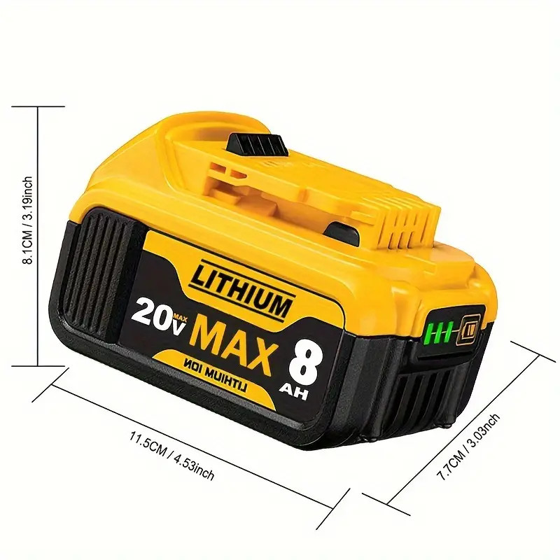 DCB200 4 Pack 20V 8Ah Lithium-lon Battery Replacement for Dewalt