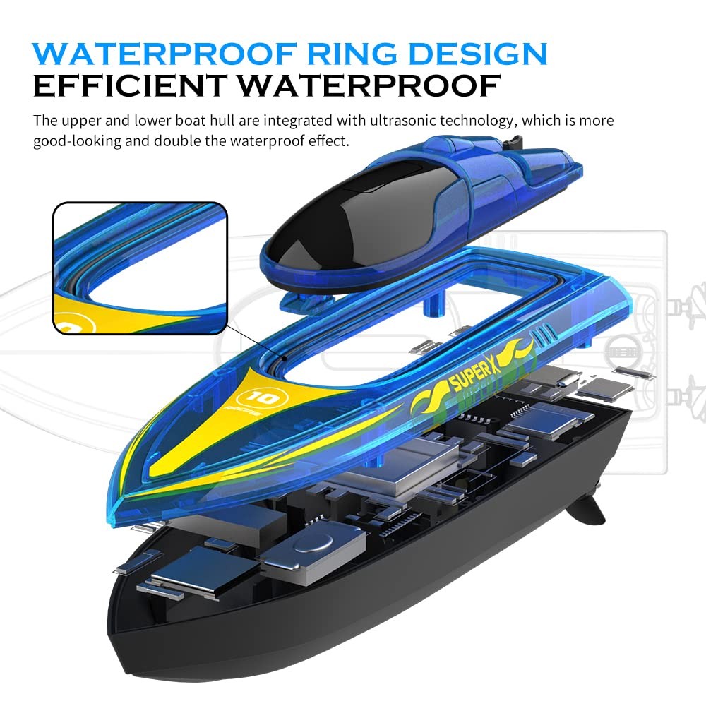 Akargol RC Boat with LED - Remote Control for Pools and Large, Led Light