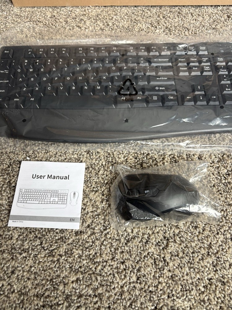 Wireless Keyboard and Mouse Combo, EDJO 2.4G Full-Sized Ergonomic
