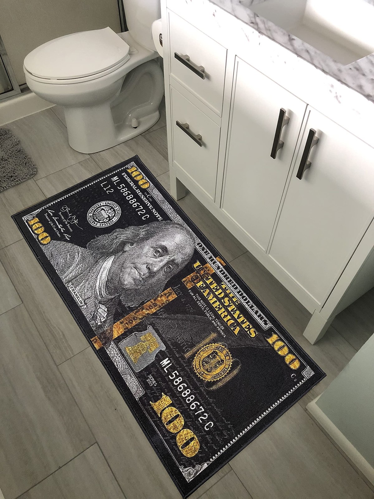 Huahoo Black Money Rugs 100 Dollar Bill Area Rug Door Mat Runner For L