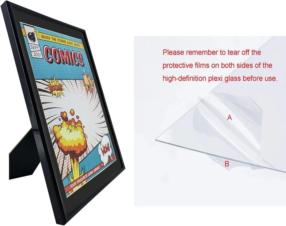 8 Pack Comic Book Frames, Fits Current 6 3/4 X 10 1/4, Wall/Tabletop Display