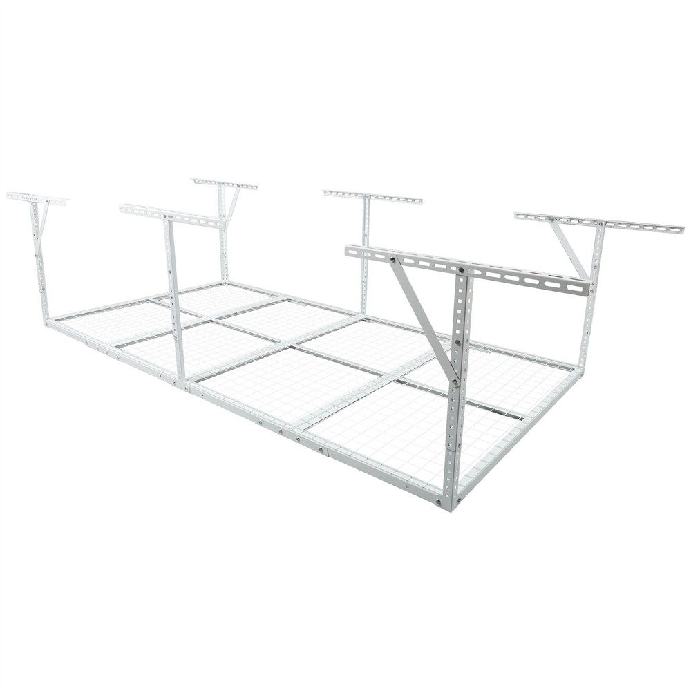 4x8FT Adjustable Ceiling Overhead Garage Storage Rack 600lbs Wall Tool Rack